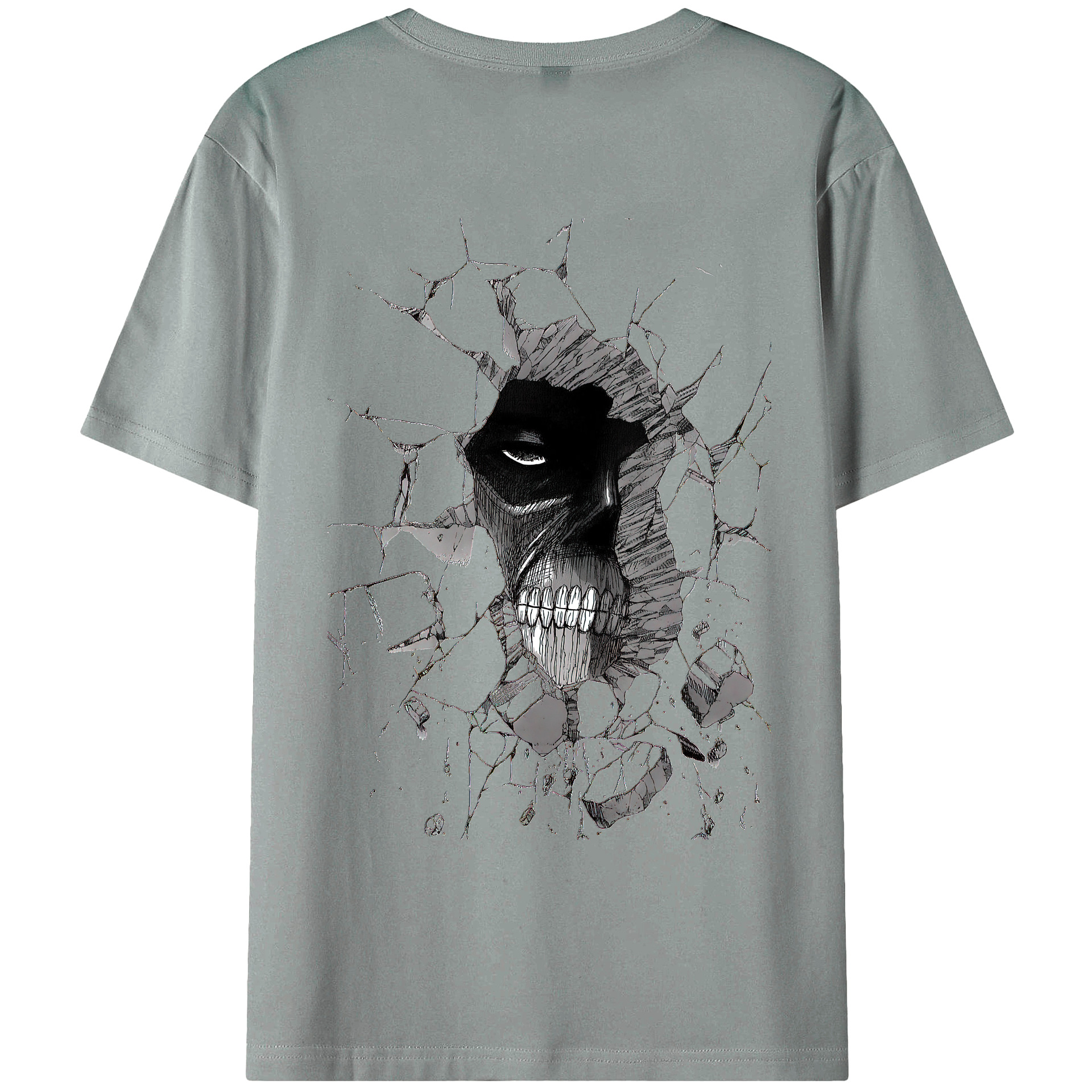 （画像用） 進撃の巨人 Attack on Titan 綿100％ メンズ半袖Tシャツ（バックプリント） 通気性